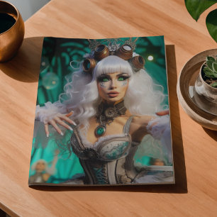Papel De Seda Bailarina Steampunk Vitoriana Futurista Verde