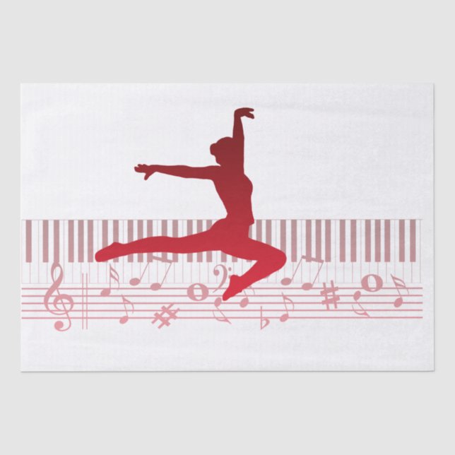 Papel De Seda Bailarino de balé em um teclado       (Frente )