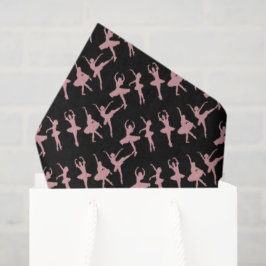 Papel De Seda Bailarinos de Ballet Padrão de Bailarina Preto