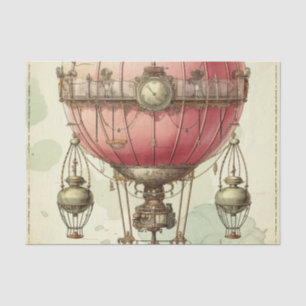 Papel De Seda Balão de ar quente, cor-de-rosa, a vapor-jato (2)