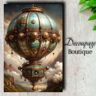 Papel De Seda Balão de Ar Quente Steampunk Decoupage
