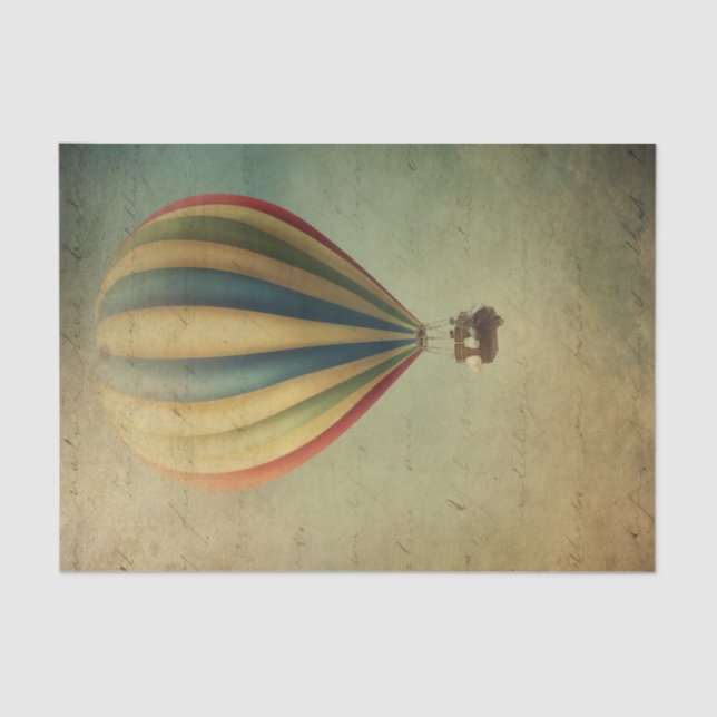 Papel De Seda Balão de Ar Quente Vintage (Frente )