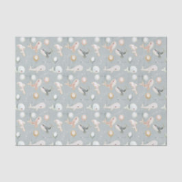 Papel De Seda Balão de golfinho de baleia azul-pastel-claro