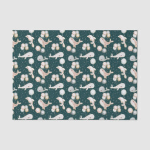 Papel De Seda Balão de golfinho de baleia, cor-de-rosa azul, Mar