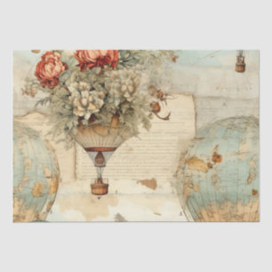 Papel De Seda Balão de Vintage Ar Quente em Paisagem Serena (3)