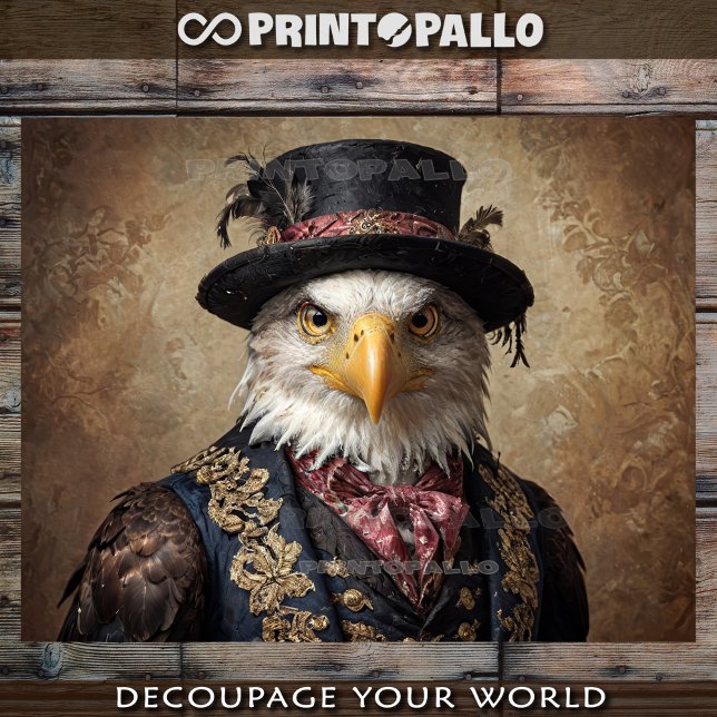 Papel De Seda Bald Eagle em vestido vitoriano (Criador carregado)
