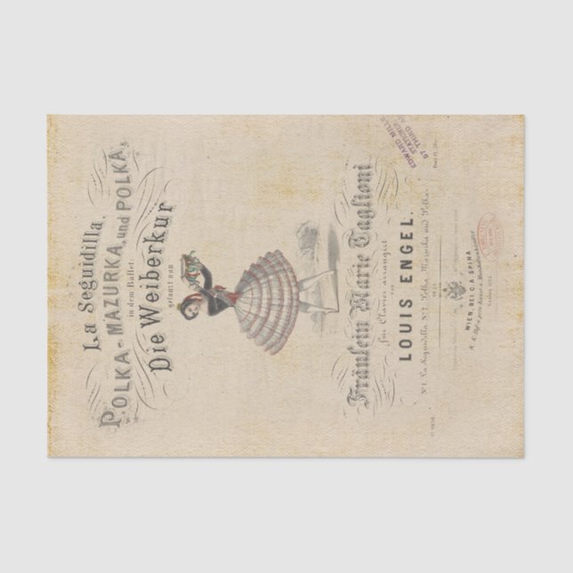 Papel De Seda Balé antigo movido (Frente )