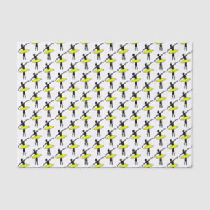 Papel De Seda Balé Ballerina Neon Dancer Silhouette Amarelo