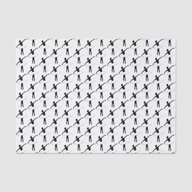 Papel De Seda Balé Ballerina Neon Dancer Silhouette White (Frente )