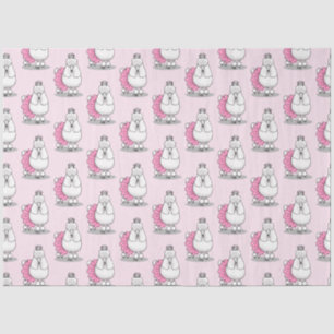 Papel De Seda Balé Ballerina Princess Poodle Dog (branco)
