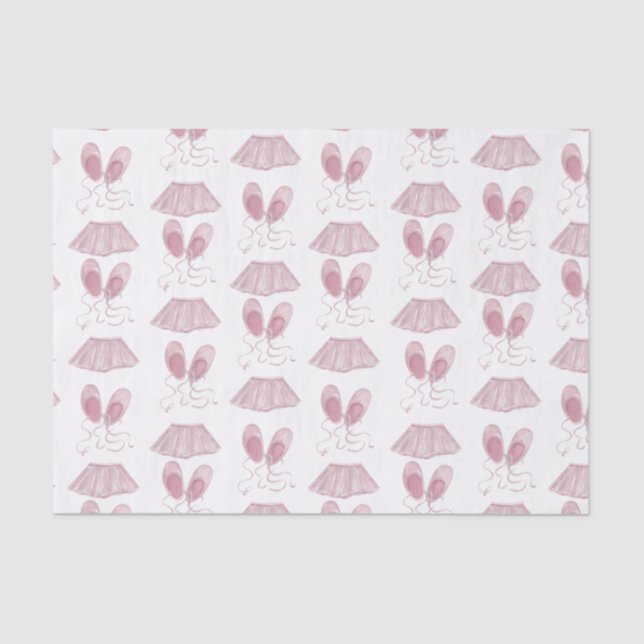 Papel De Seda Balé de Tutus Rosa Slippers Dança Branco (Frente )