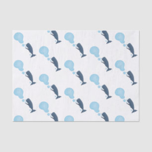 Papel De Seda Baleia de esperma branca soprando cartoons