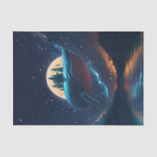 Papel De Seda Baleia-jubarte voadora Florestas estais no mar