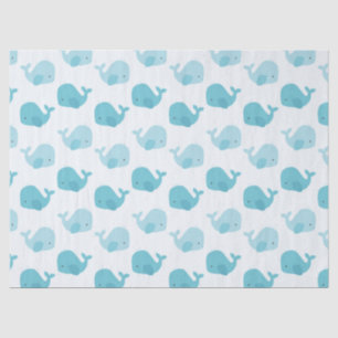 Papel De Seda Baleias de azuis bebés bonitas