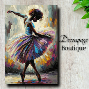 Papel De Seda Ballerina Arte Decoupage Óleo Arco-Íris