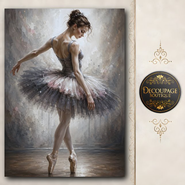 Papel De Seda Ballerina Contemporânea Silver Blush (Silver Blush Contemporary Ballerina Tissue Paper)