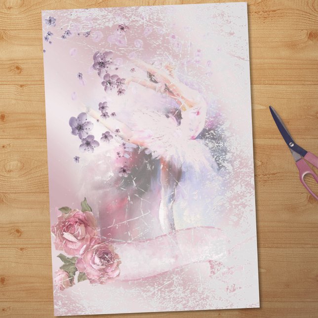 Papel De Seda Ballerina Dance Florals Dissociação de Fita (Criador carregado)