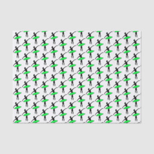 Papel De Seda Ballerina Neon Balé Dancer Silhouette Green