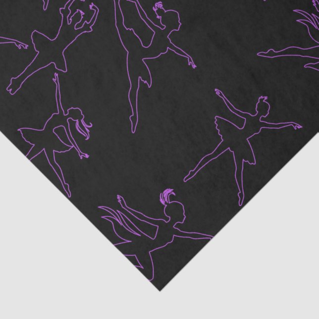 Papel De Seda Ballerina Outlines Black Tissue Paper (Detalhes)