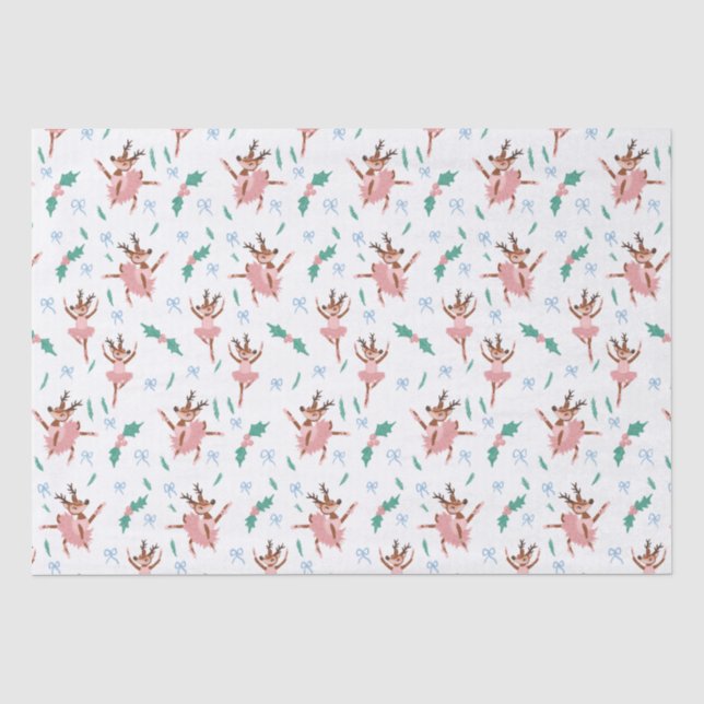 Papel De Seda Ballerina Reindeer e Arcos Natal (Frente )