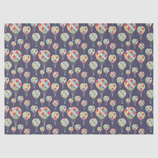 PAPEL DE SEDA BALÕES DE AR QUENTE VINTAGE (Frente )