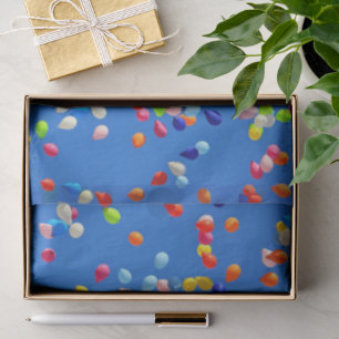 Papel De Seda Balões de Festa Flutuando no Céu Azul