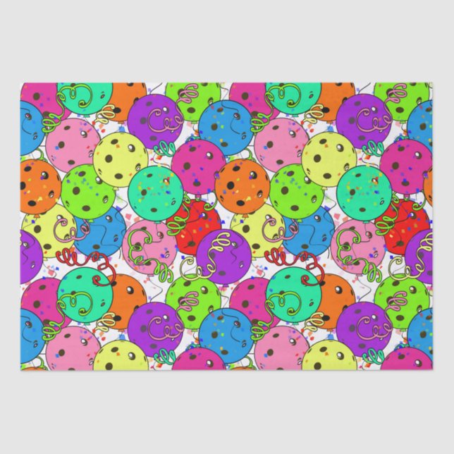 Papel De Seda Balões-de-seleção do partido Pickleball em branco (Frente )