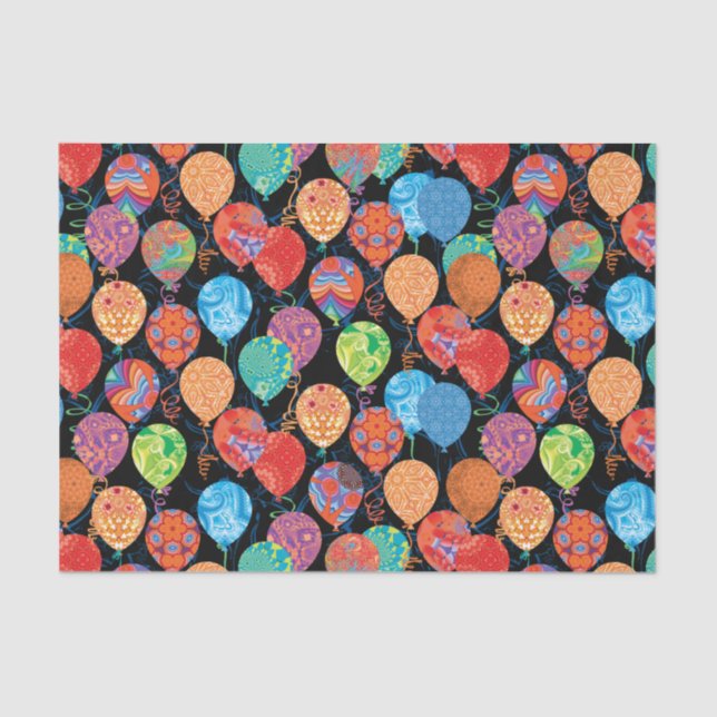 Papel De Seda Balões festivos do aniversário (Frente )