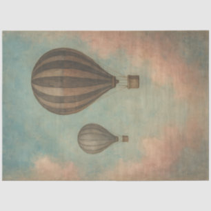 Papel De Seda Balões Vintage de Ar Quente – Decoupage de Céu Sua