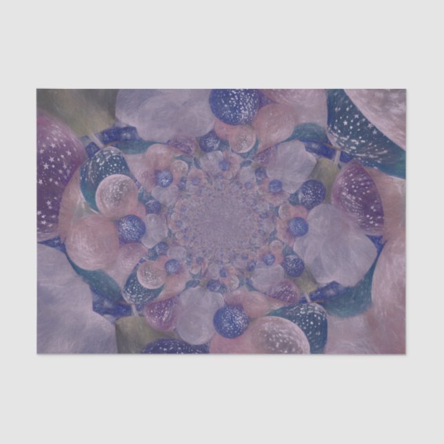 Papel De Seda Balões Vintage Pintados Púrpura Pintados (Frente )