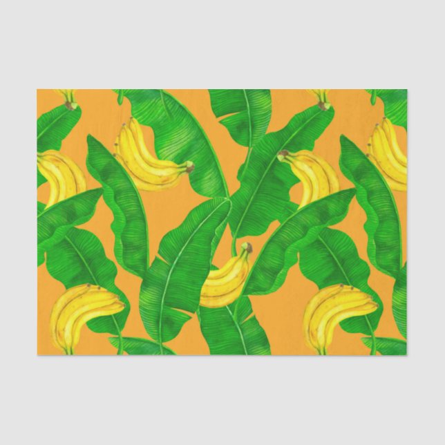 Papel De Seda Bananas e folhas design (Frente )