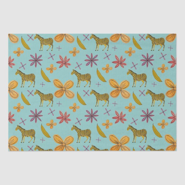 Papel De Seda Bananas e Zebras (Frente )