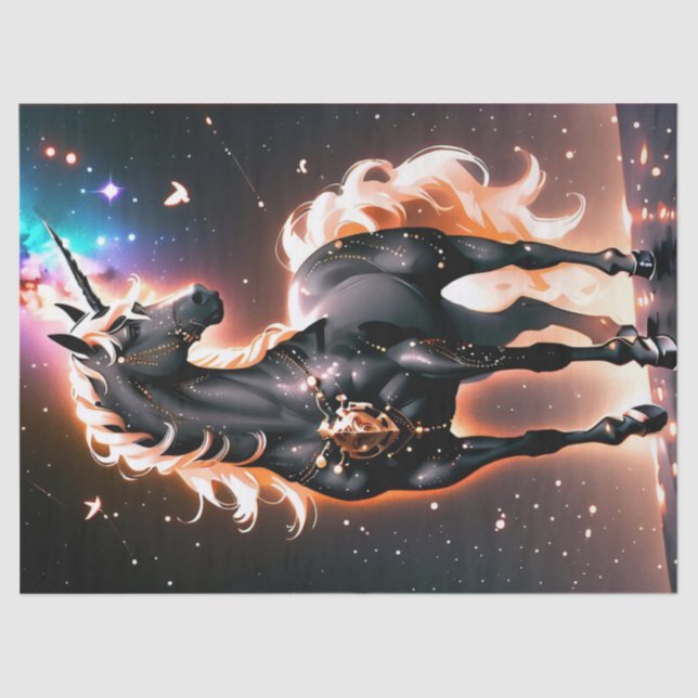 Papel De Seda Banda-de-Presente de Fantasia Negra Brilhante (Frente )