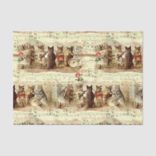 Papel De Seda Banda Musical de Gatos de Cute Vintage