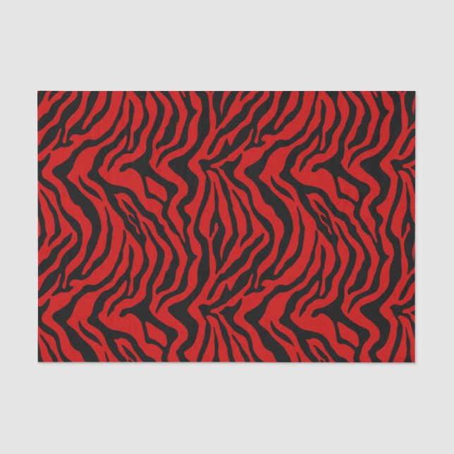 Papel De Seda Banda-zebra vermelha e negra (Frente )