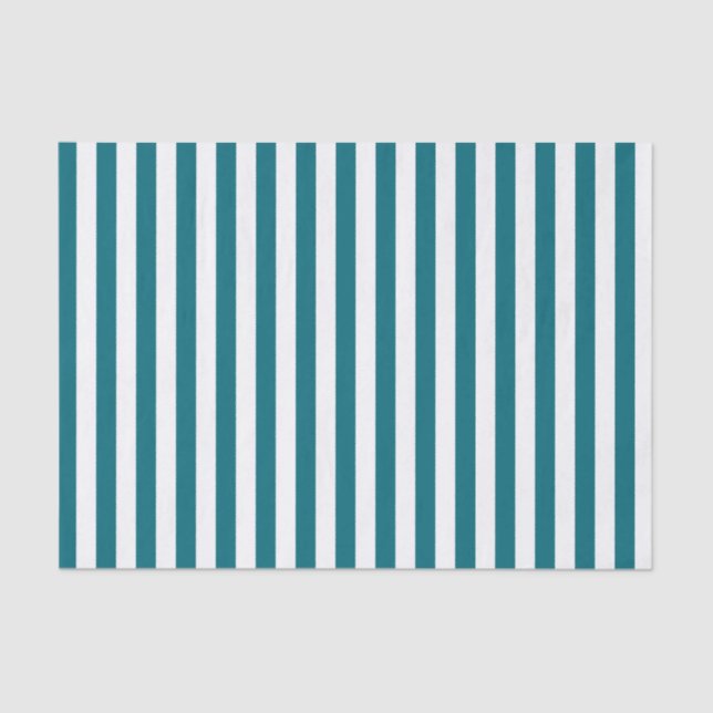 Papel De Seda Bandas de Azul Brancas e Teais (Frente )