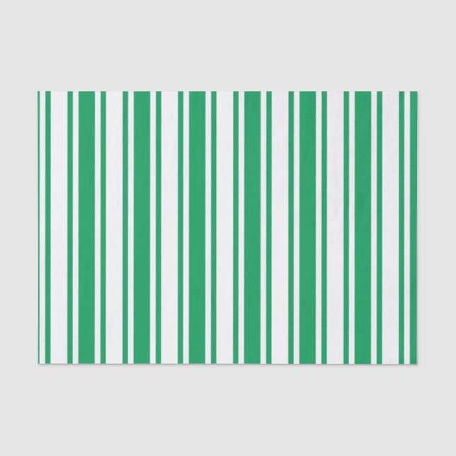 Papel De Seda Bandas de doces brancas e verdes (Frente )