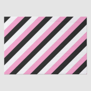 Papel De Seda Bandas Pretas, Brancas e Rosa