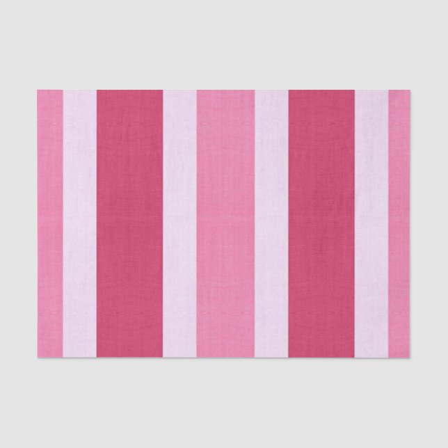 Papel De Seda Bandas vermelhas, brancas e cor-de-rosa (Frente )