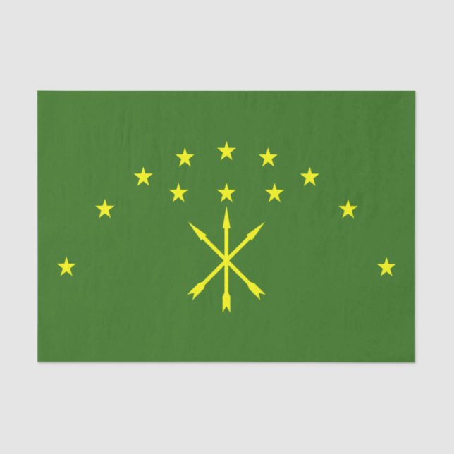 Papel De Seda Bandeira Adygea Patriótica (Frente )