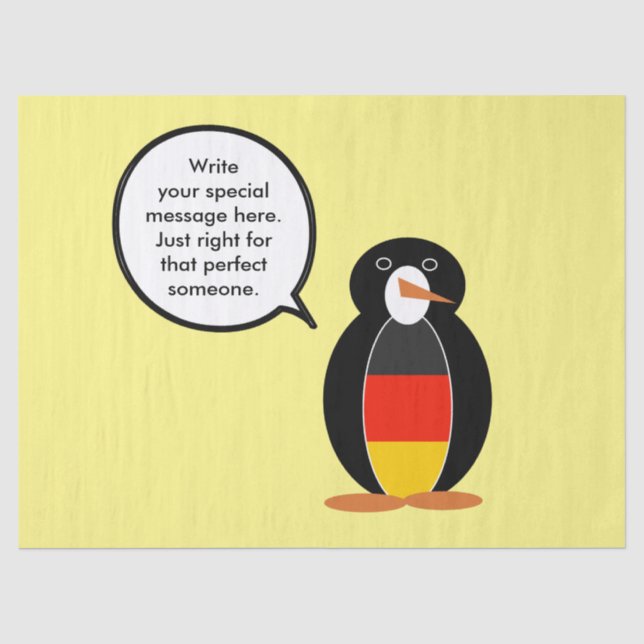 Papel De Seda Bandeira alemã Ms. Penguin Personalizada (Frente )