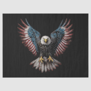 Papel De Seda Bandeira Americana Águia Careca 4 de Julho EUA Pat