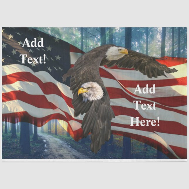 Papel De Seda Bandeira Americana Bald Eagle (Frente )