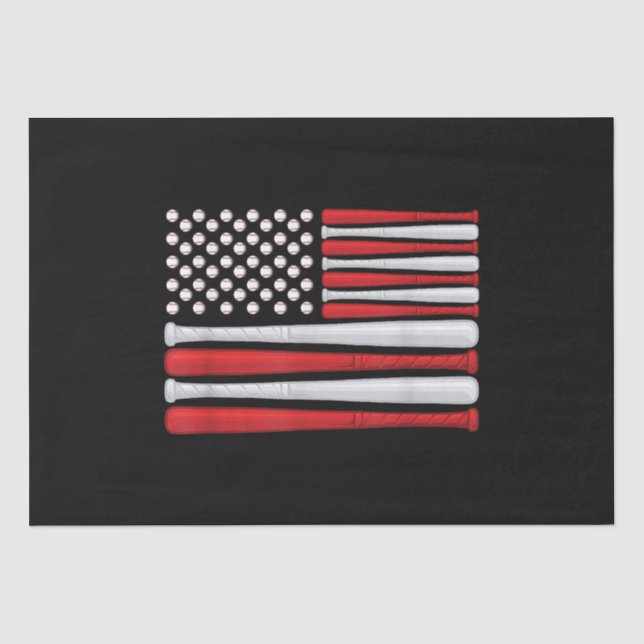 Papel De Seda Bandeira Americana Clássica de Basebol - Baseball  (Frente )