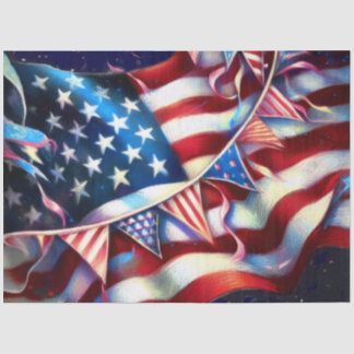 Papel De Seda Bandeira Americana com Patriótico Bunting