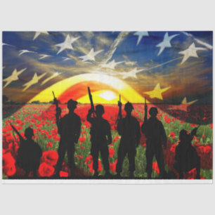 Papel De Seda Bandeira Americana de Soldados Patrióticos