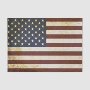 Papel De Seda Bandeira Americana Desgastada