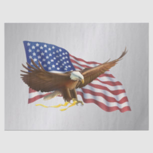 Papel De Seda Bandeira Americana e Prata de Águia