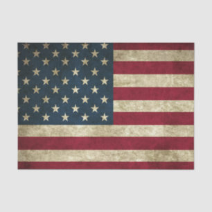 Papel De Seda Bandeira Americana Vintage Grunge Patriótica EUA