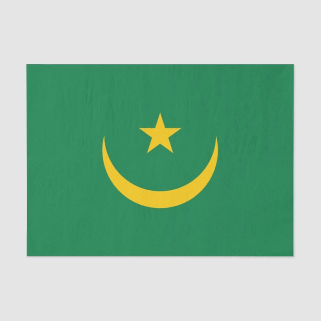 Papel De Seda Bandeira Antiga da Mauritânia (Frente )